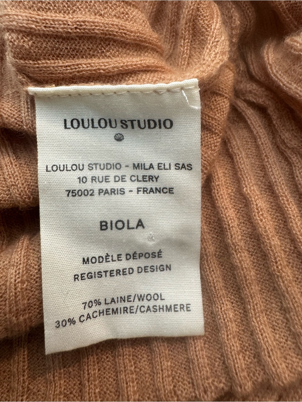 Loulou Studio Ribbed Button-Front Cardigan in Camel - Picture 7 of 8